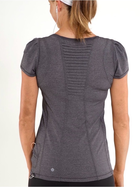 lululemon athletica Tops - lululemon athletica Back on Track Charcoal Scoop Neck Short Sleeve Tee